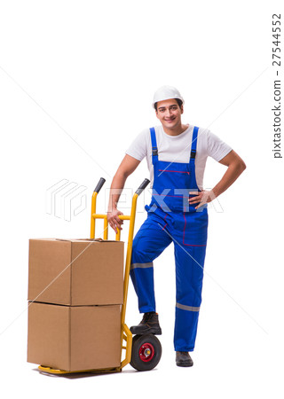 Man delivering box isolated on white Man delivering box isolated on white 27544552