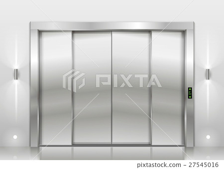Closed elevator doors 27545016