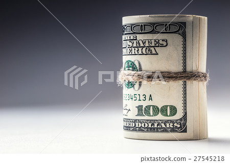 Dollar banknotes rolled in other positions. Dollar banknotes rolled in other positions. 27545218