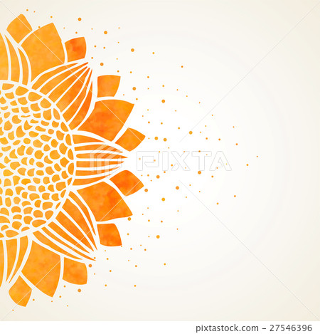 Vector illustration with watercolor sunflower 27546396