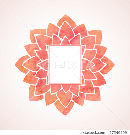 Watercolor red flower frame. Vector illustration - Stock Illustration ...