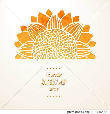 Watercolor sunflower. Vector background 27546423