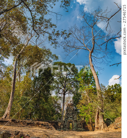 Mysterious gopura on woods background, Cambodia 27546715