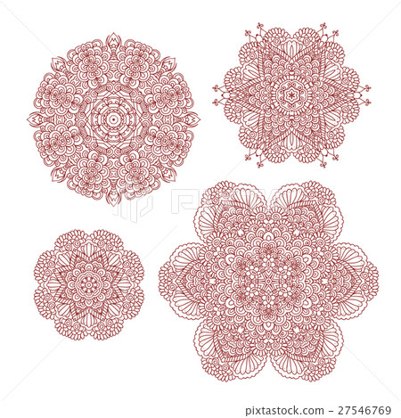 Mehndi henna abstract round patterns 27546769