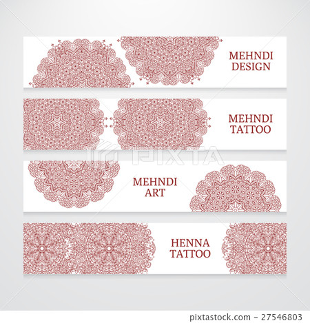 Set of flyer templates mehndi design Set of flyer templates mehndi design 27546803