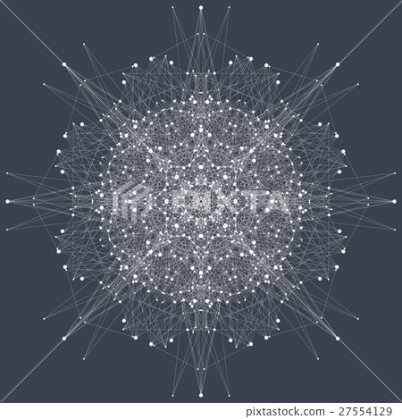 Fractal element with compounds lines and dots. Big 27554129