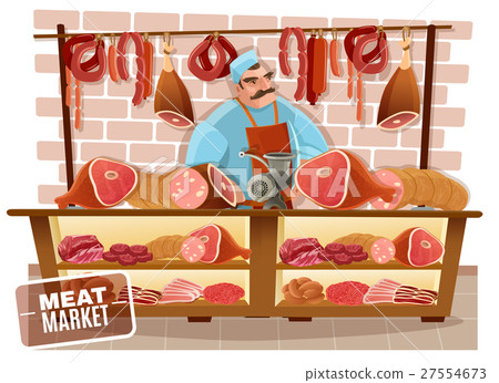 Butcher Cartoon Illustration - Stock Illustration [27554673] - PIXTA