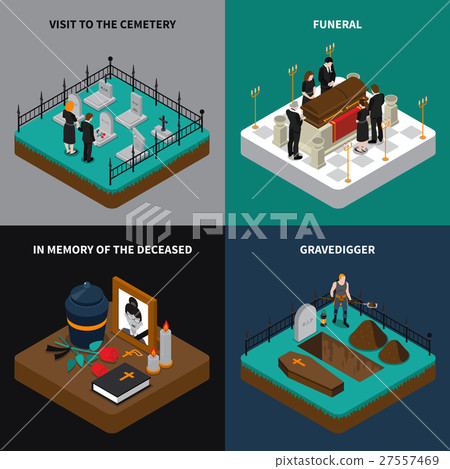 Funeral Isometric Concept 27557469