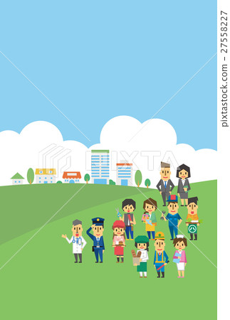 Town and people [Flat human series] 27558227