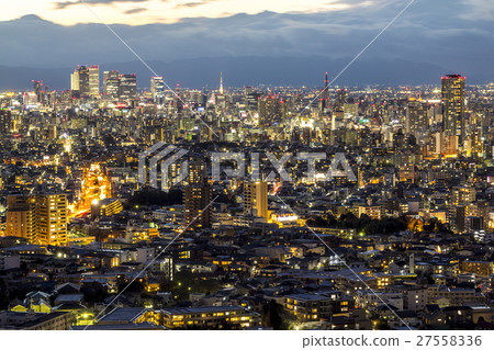 Nagoya city landscape night view Nagoya city landscape night view 27558336