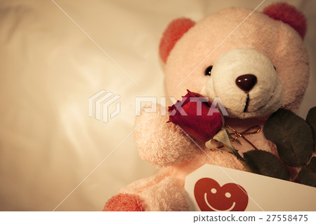 Rose flower And doll valentine Rose flower And doll valentine 27558475