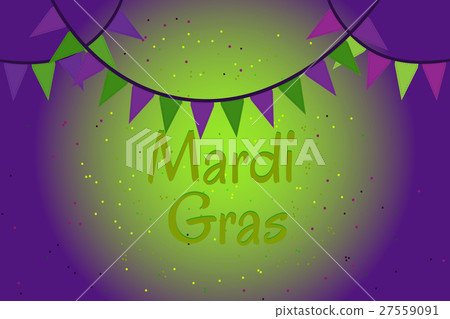 Garland of colour flags and confetti. Mardi Gras Garland of colour flags and confetti. Mardi Gras 27559091