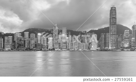 Hong Kong central business over Victoria Bay Hong Kong central business over Victoria Bay 27559161
