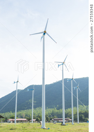Wind turbines generate electricity 27559348