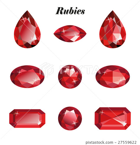 Rubies set isolated 27559622