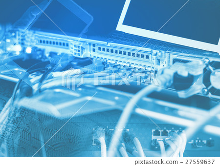 Computer network cables connected 27559637