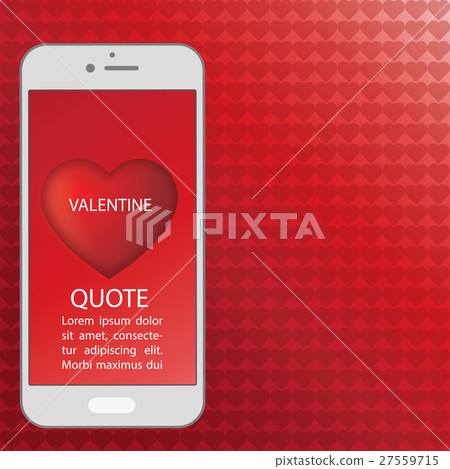 Cell phone has a heart-shaped icon Cell phone has a heart-shaped icon 27559715