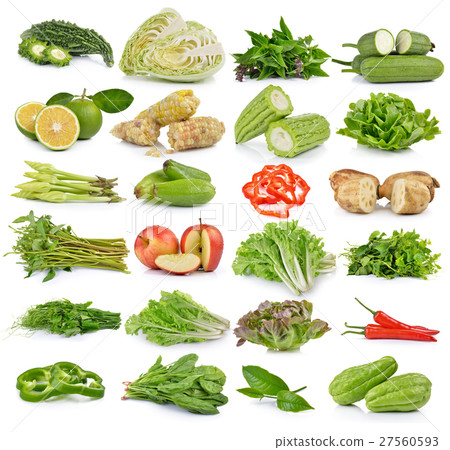 fruit and vegetable on white background 27560593