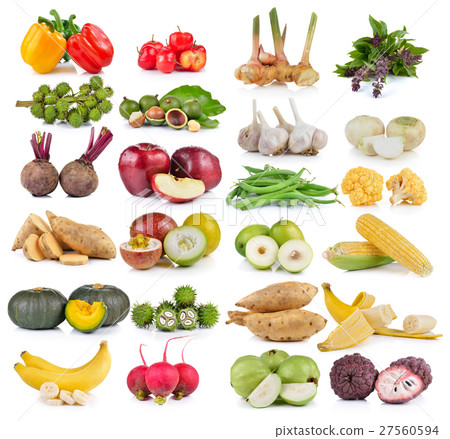 fruit and vegetable on white background fruit and vegetable on white background 27560594