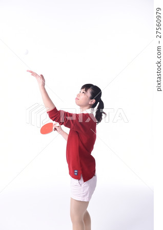 打乒乓球的女孩 27560979