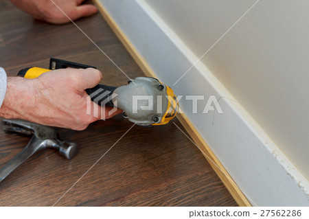 Gauge Finish Nailer man nailed slats custom house  27562286