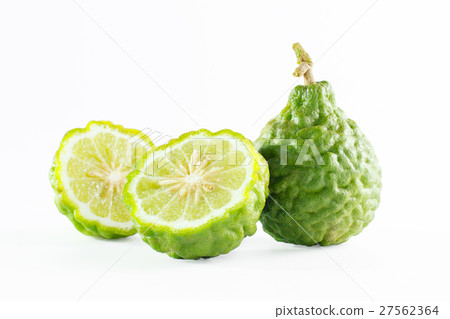 Green rough peel bergamot fruit or kaffir lime 27562364