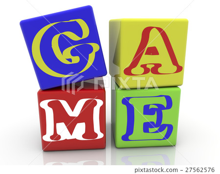 Toy cubes in with inscription GAME Toy cubes in with inscription GAME 27562576