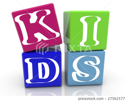 Toy cubes in with inscription KIDS Toy cubes in with inscription KIDS 27562577
