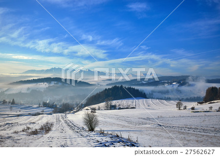Fantastic evening landscape in a colorful sunlight Fantastic evening landscape in a colorful sunlight 27562627