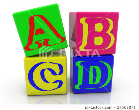 Toy cubes with inscription A,B,C,D 27562871