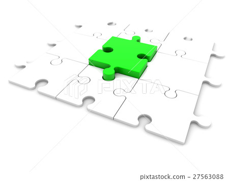 Puzzle pieces in green and white colors Puzzle pieces in green and white colors 27563088
