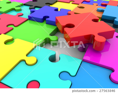 Puzzle pieces in various colors Puzzle pieces in various colors 27563846