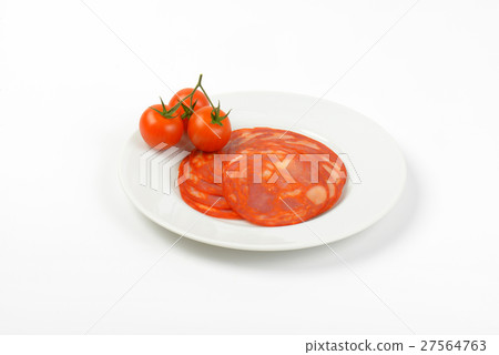 chorizo salami and cherry tomatoes chorizo salami and cherry tomatoes 27564763