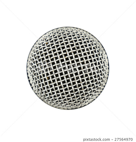 Microphone close up top view isolated on white 27564970