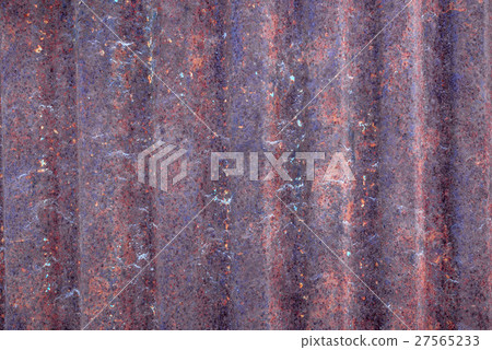 Texture of fluted rusty metal plate 27565233