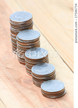 silver coin stack. 27566734