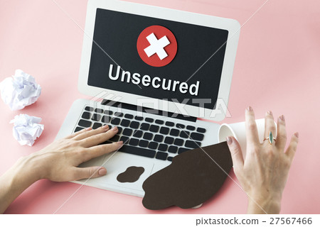 Unsecured Unavailable Spyware Crash Denied Concept Unsecured Unavailable Spyware Crash Denied Concept 27567466