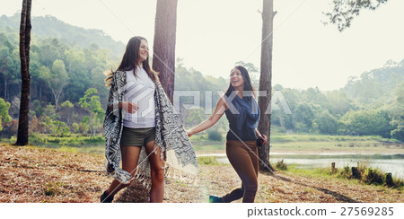 People Friendship Hangout Traveling Destination Camping Concept 27569285