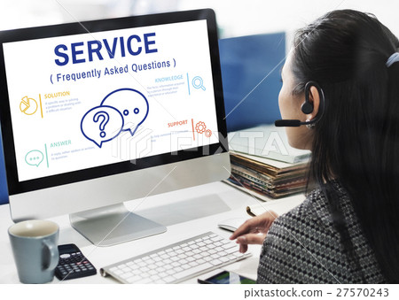 FAQs Customer Service Icon Concept 27570243