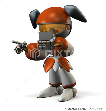 Cute robot to operate smartphone 27572495