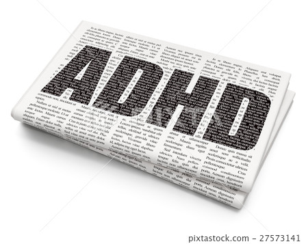 Medicine concept: ADHD on Newspaper background 27573141