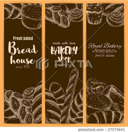 Bread house banners for bakery shop vector sketch 27573641