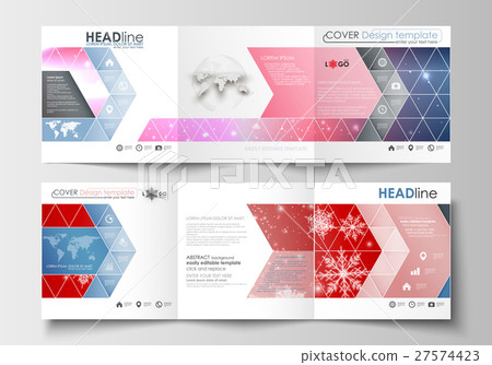 Set of business templates for tri-fold brochures Set of business templates for tri-fold brochures 27574423