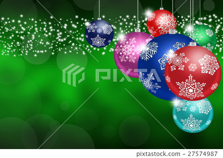 Christmas toys with snowflakes on abstract green Christmas toys with snowflakes on abstract green 27574987
