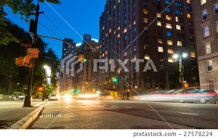 New York City street at night time 27578224