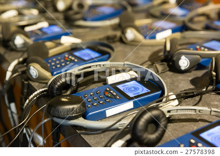 Audio guide with headphones. Audio guide with headphones. 27578398