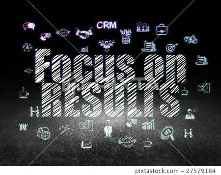 Business concept: Focus on RESULTS in grunge dark 27579184