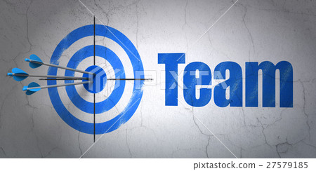 Business concept: target and Team on wall 27579185