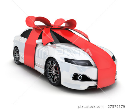 Car and ribbon gift - Stock Illustration [27579379] - PIXTA