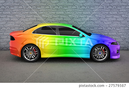 Car in rainbow colors 27579387